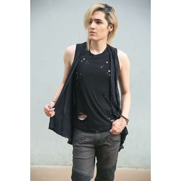 Rue21 Black Moth Eaten Tank Top Sleeveless Grunge - Picture 6 of 6